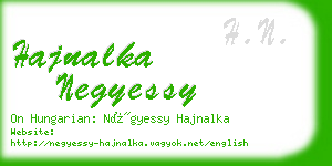 hajnalka negyessy business card